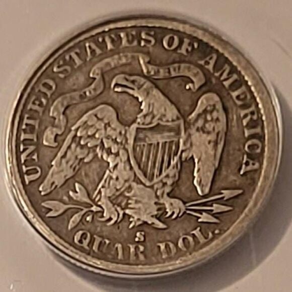 1891 S Seated Liberty Quarter VF20 ANACS Toned - Picture 4 of 4